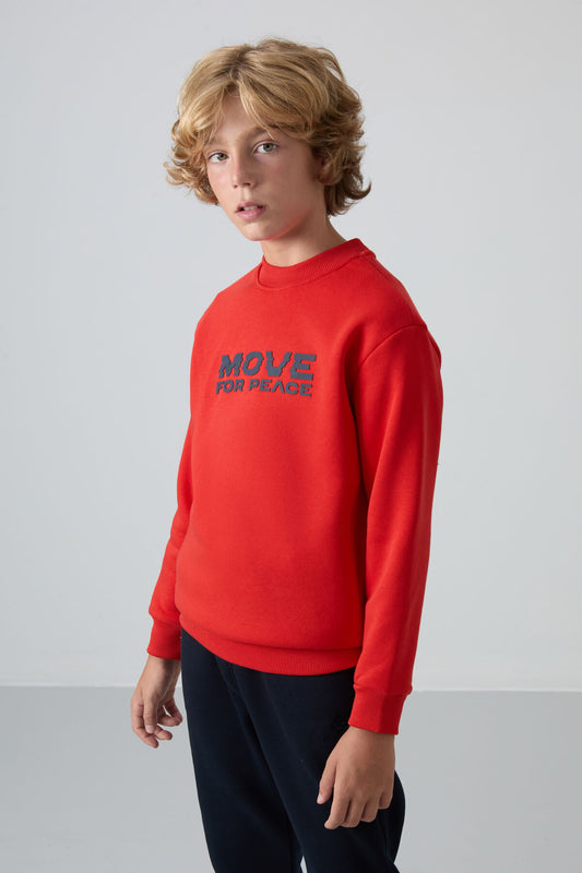 Fiesta Cotton Thick Fleece-Lined Soft Textured Standard Fit Printed Boys' Sweatshirt - 11216