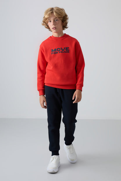 Fiesta Cotton Thick Fleece-Lined Soft Textured Standard Fit Printed Boys' Sweatshirt - 11216