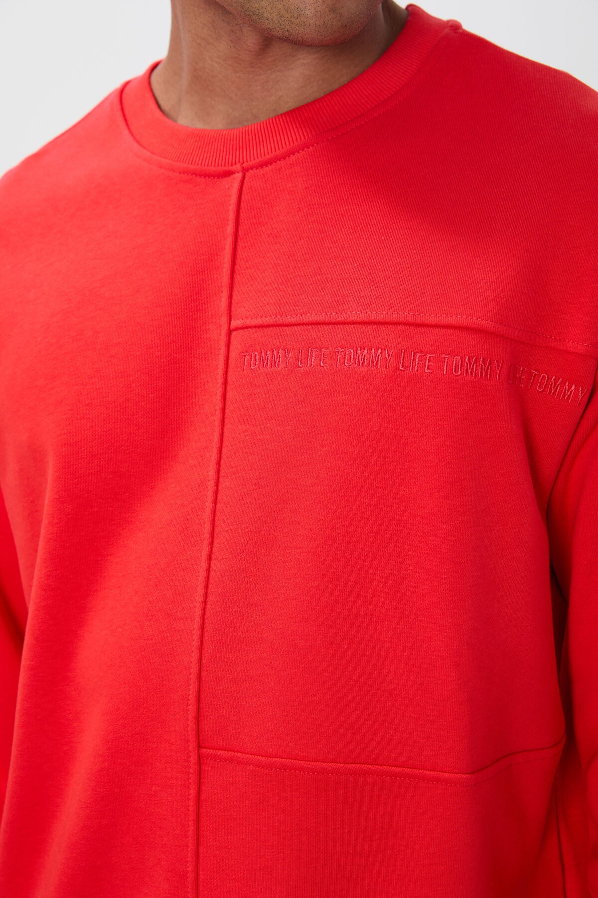 Fiesta Compact Cotton Thick Smooth Textured O Collar Standard Fit Men's Sweatshirt -88405