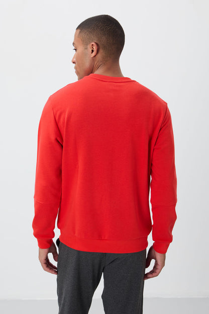 Fiesta Compact Cotton Thick Smooth Textured O Collar Standard Fit Men's Sweatshirt -88405