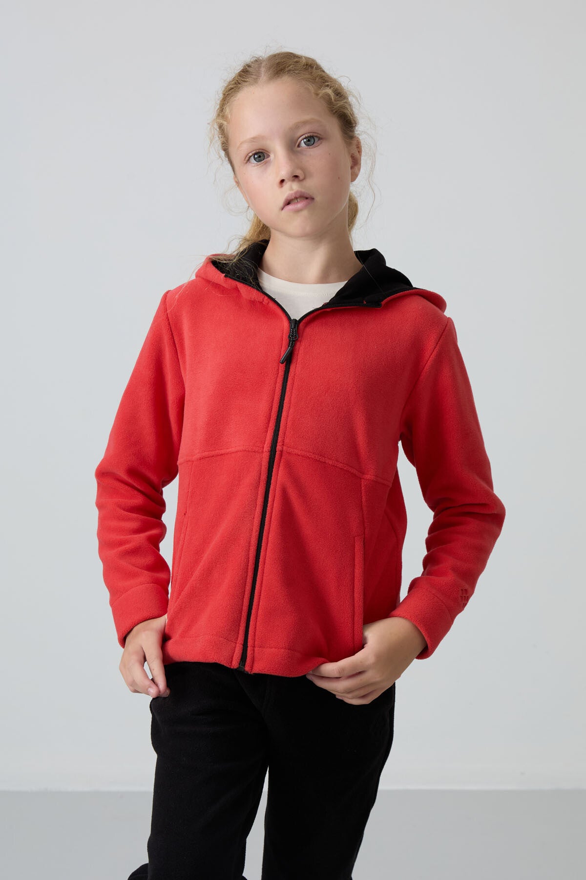 Fiesta Thick Soft Textured Standard Fit Embroidered Fleece Girls' Sweatshirt - 75152