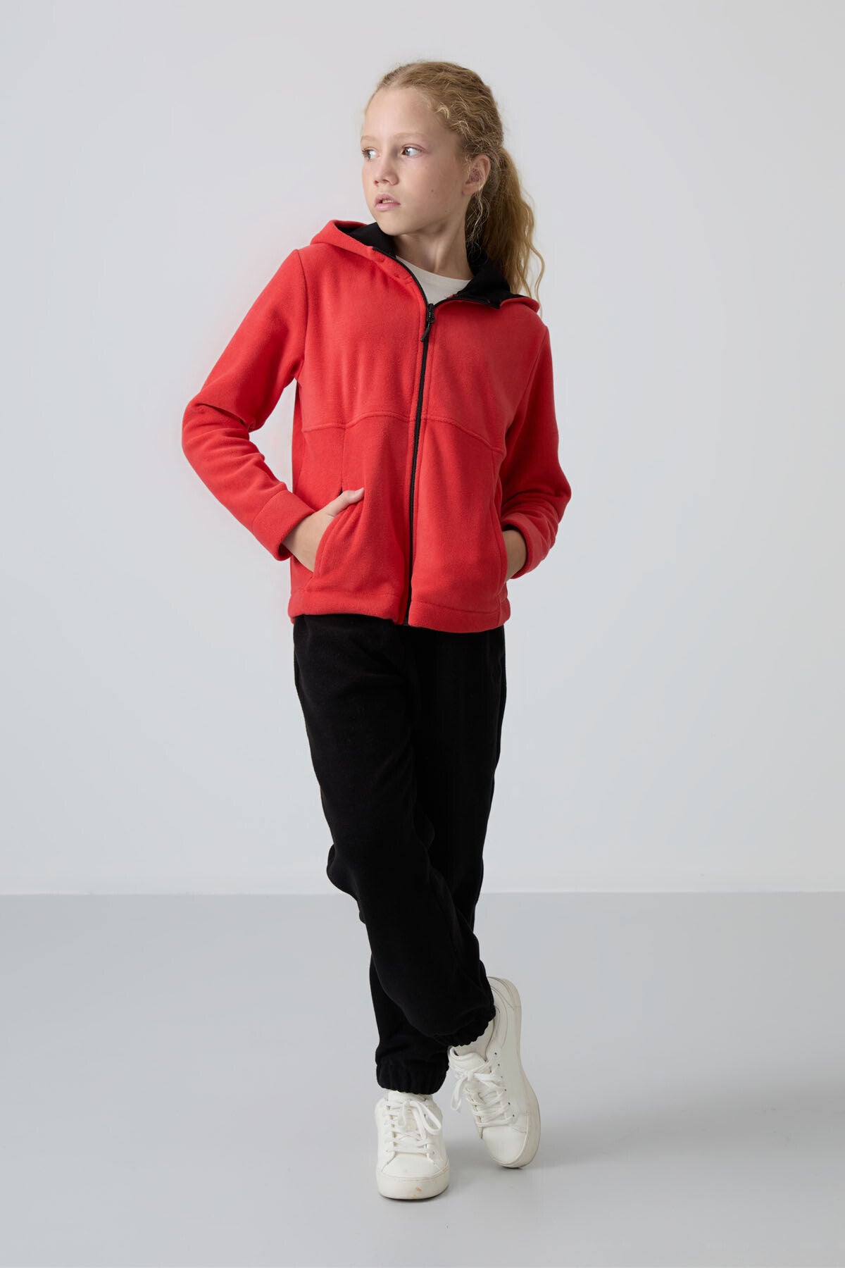Fiesta Thick Soft Textured Standard Fit Embroidered Fleece Girls' Sweatshirt - 75152