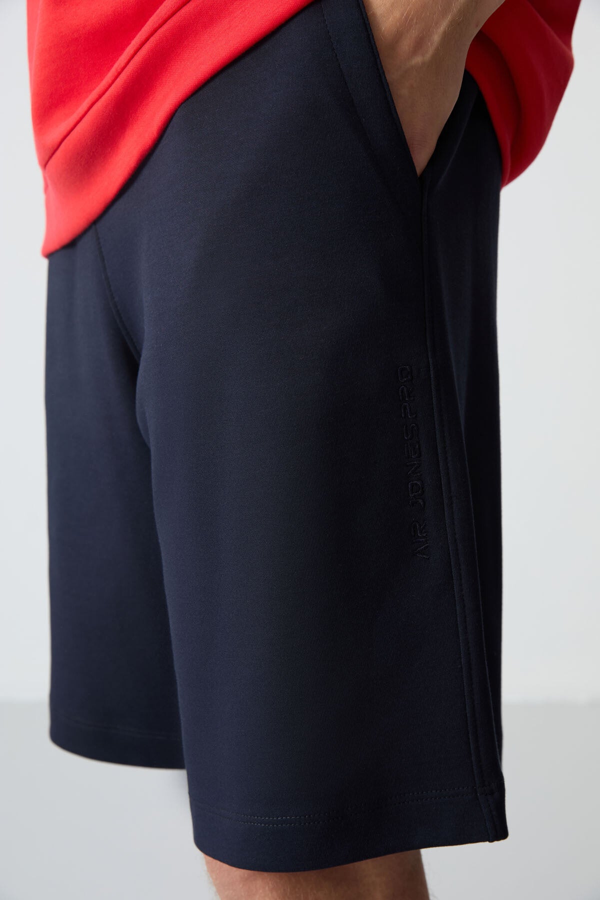 Fiesta Navy Blue Cotton Thick Soft Textured Oversize Fit Basic Men's Shorts Set - 85257