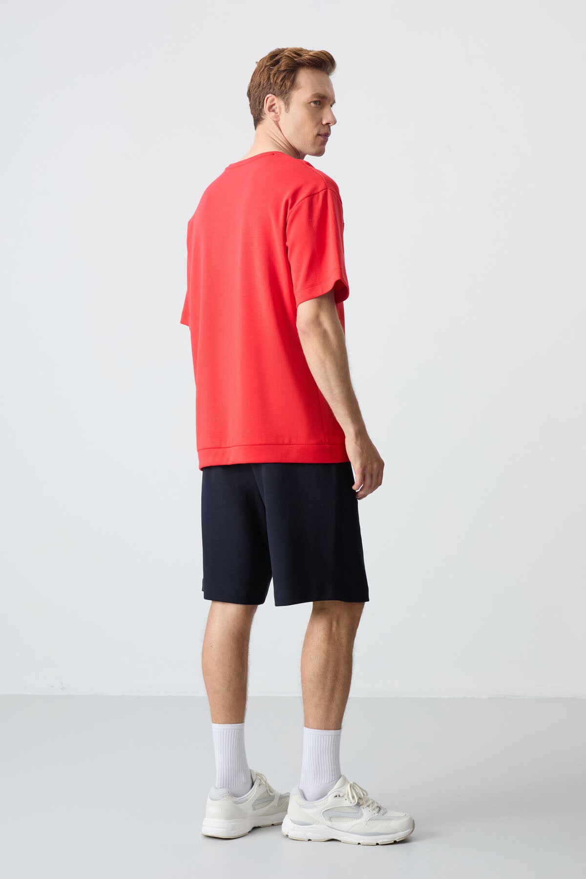 Fiesta Navy Blue Cotton Thick Soft Textured Oversize Fit Basic Men's Shorts Set - 85257