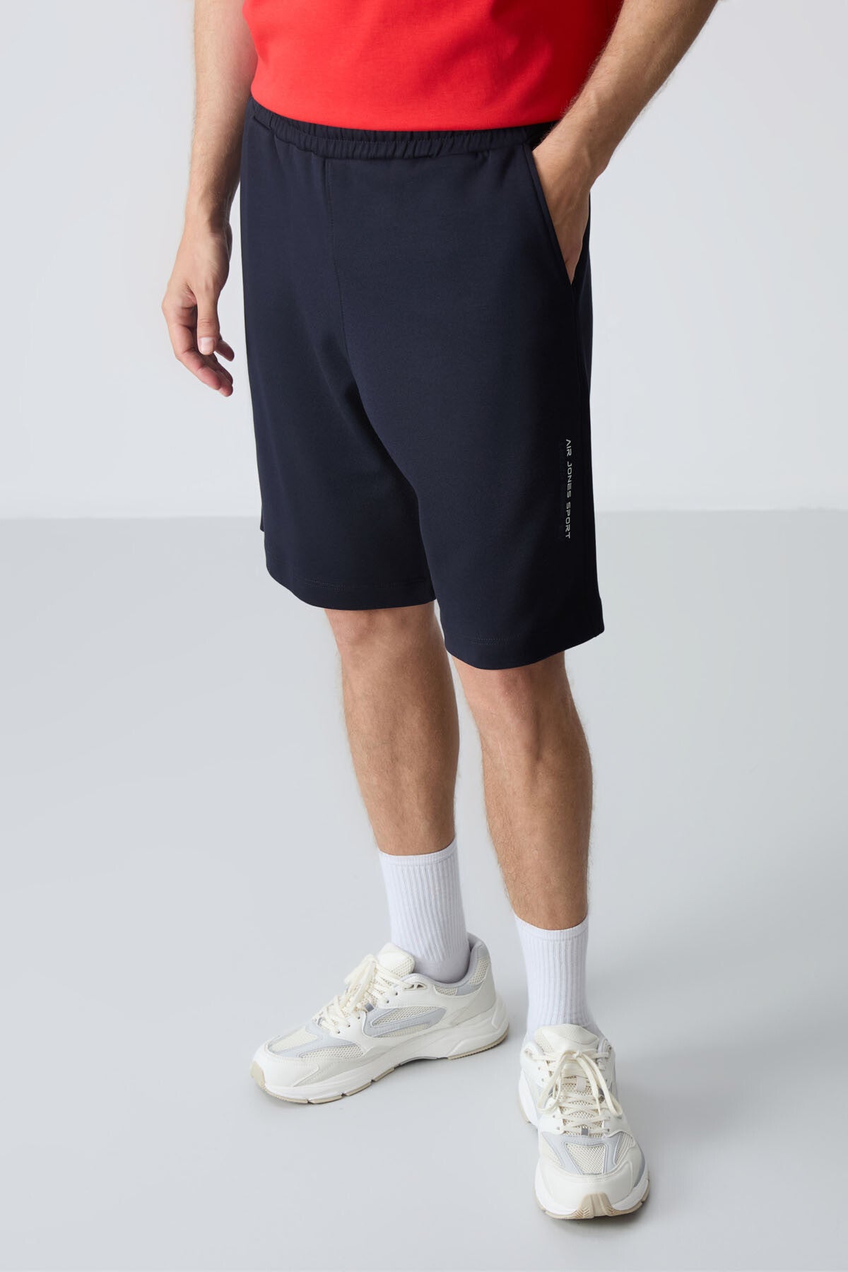 Fiesta Navy Blue Cotton Thick Soft Textured Oversize Fit Basic Men's Shorts Set - 85258