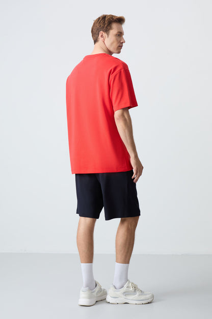 Fiesta Navy Blue Cotton Thick Soft Textured Oversize Fit Basic Men's Shorts Set - 85258