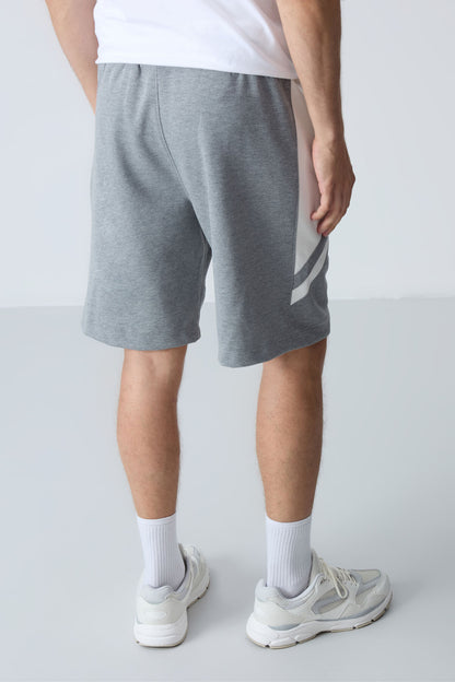 Grey Melange Cotton Thick Soft Textured Standard Fit Basic Men's Shorts - 81281