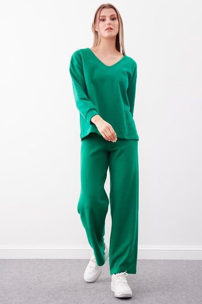 WIDE-ASPECT KNITTED TROUSERS