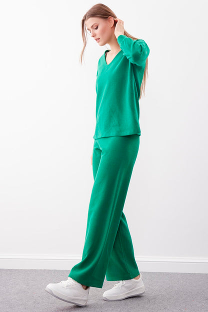 WIDE-ASPECT KNITTED TROUSERS