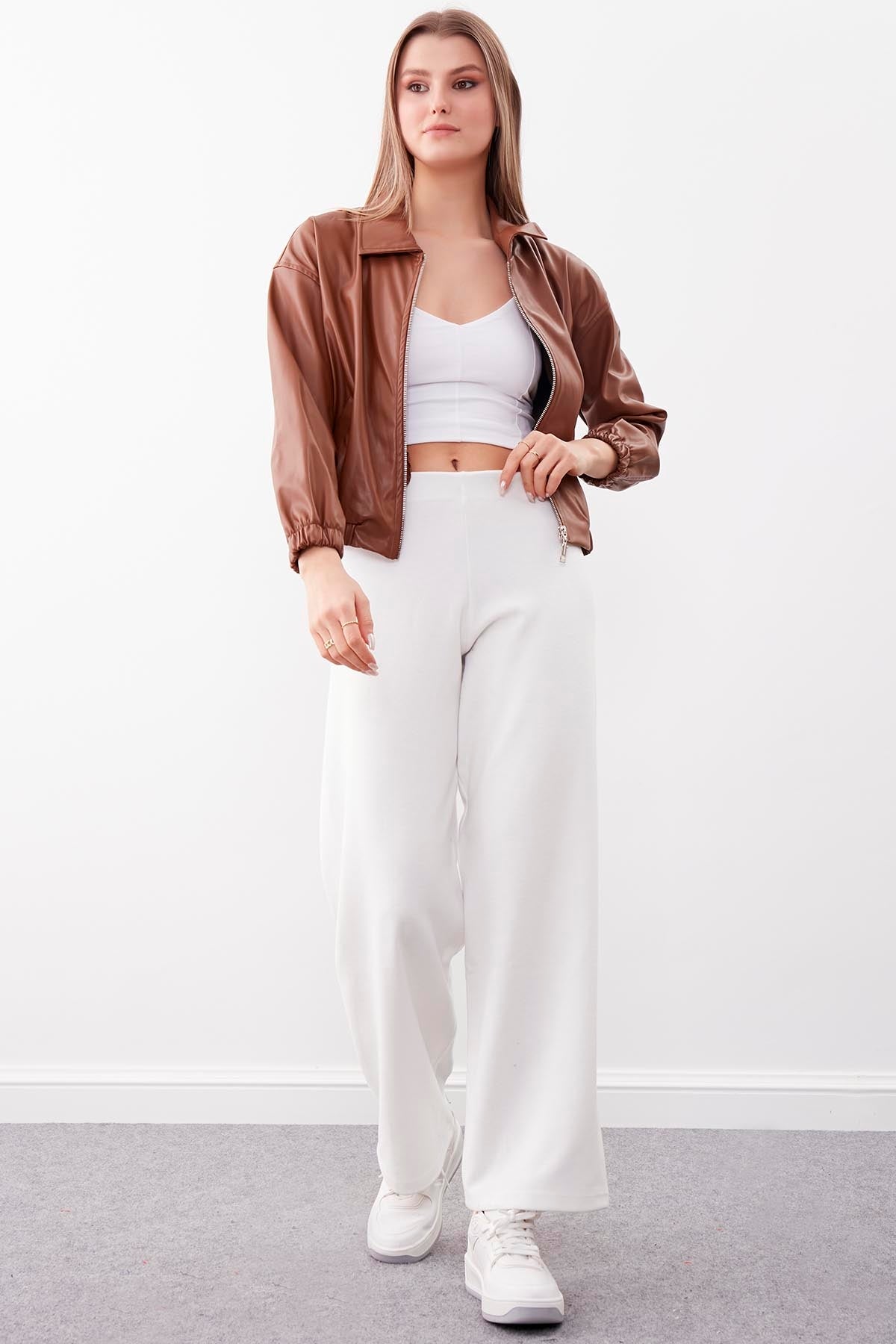 WIDE-ASPECT KNITTED TROUSERS