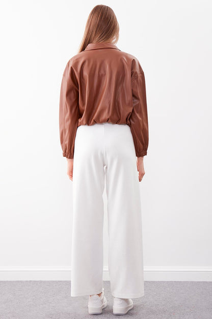 WIDE-ASPECT KNITTED TROUSERS