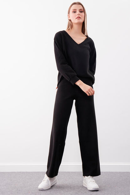 WIDE-ASPECT KNITTED TROUSERS