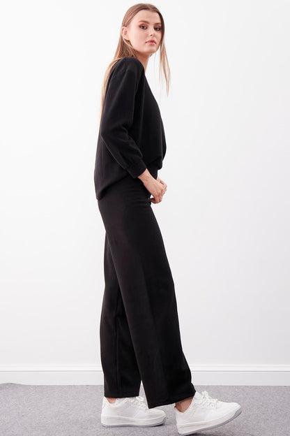 WIDE-ASPECT KNITTED TROUSERS