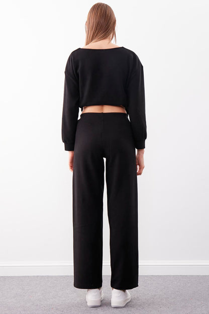WIDE-ASPECT KNITTED TROUSERS