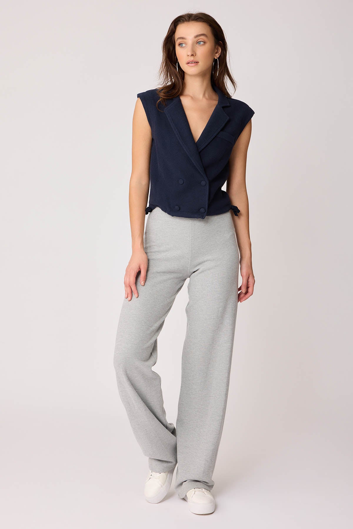 WIDE-ASPECT KNITTED TROUSERS