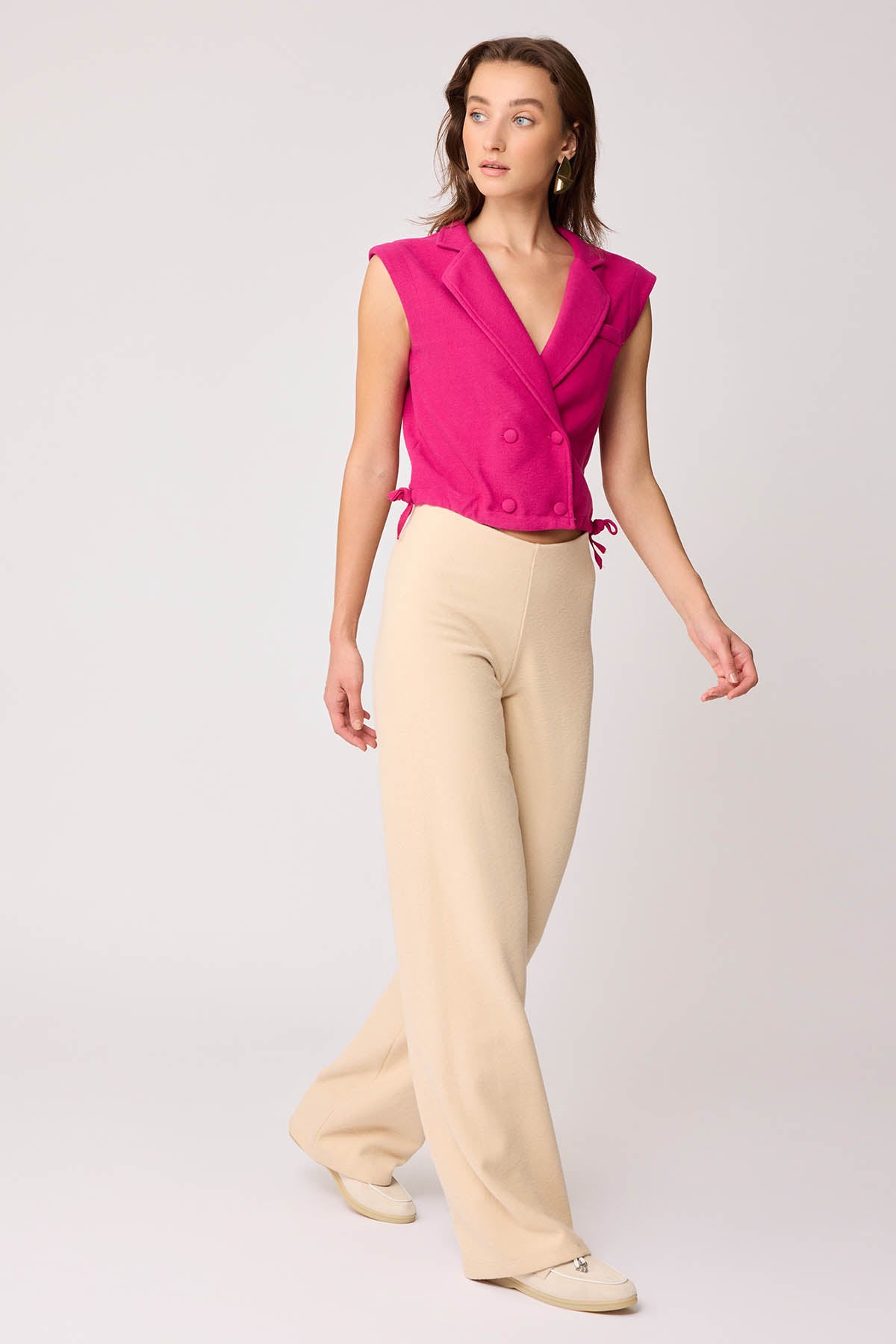 WIDE-ASPECT KNITTED TROUSERS