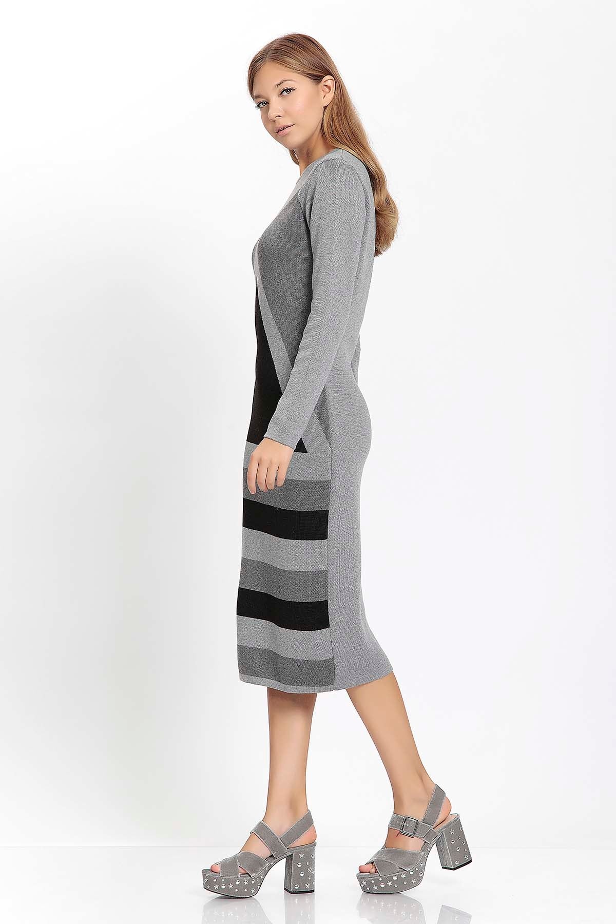 GEOMETRIC PATTERN KNITTED DRESS