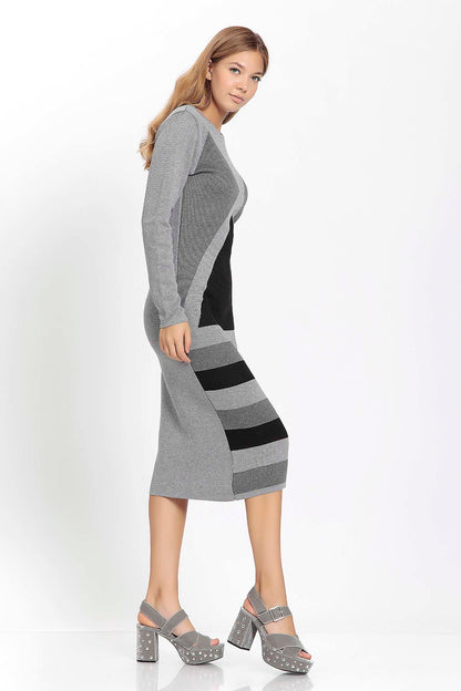 GEOMETRIC PATTERN KNITTED DRESS