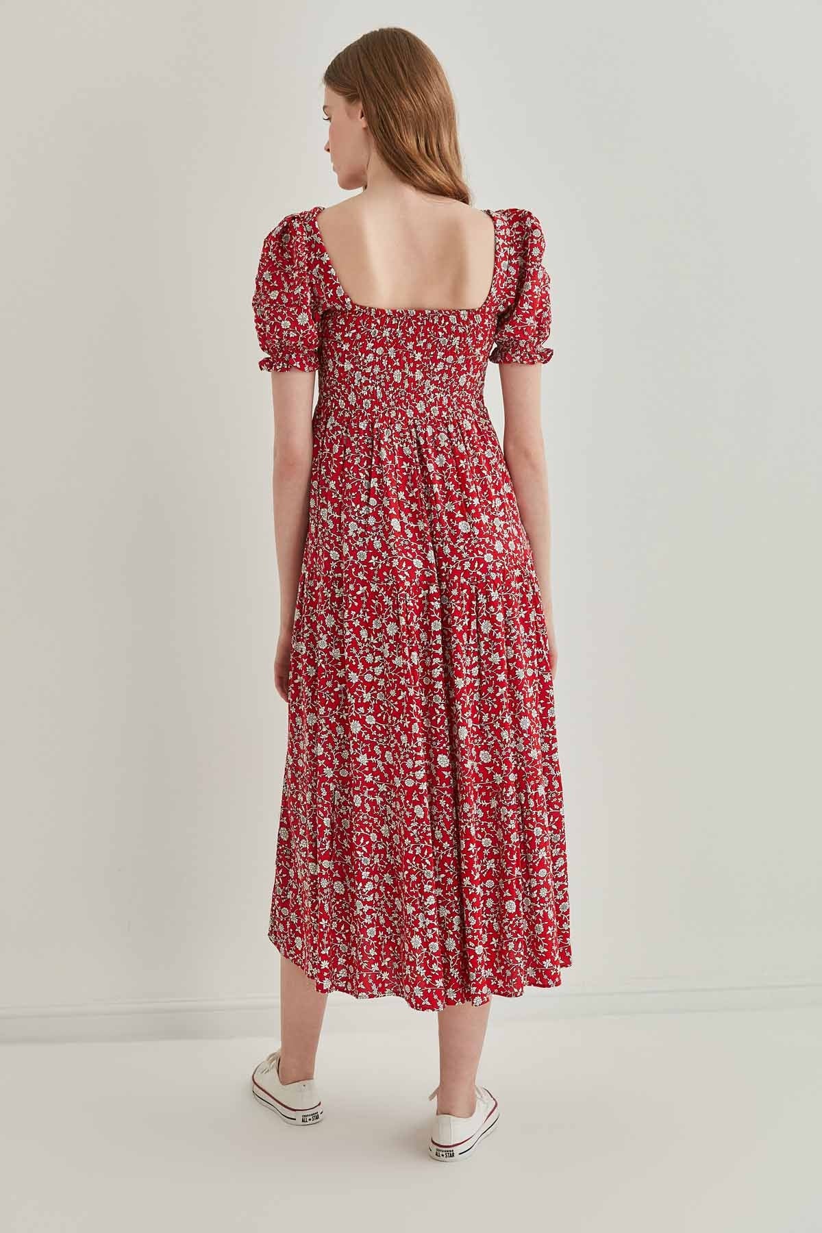 COILED LOOSE SLEEVE LONG DRESS