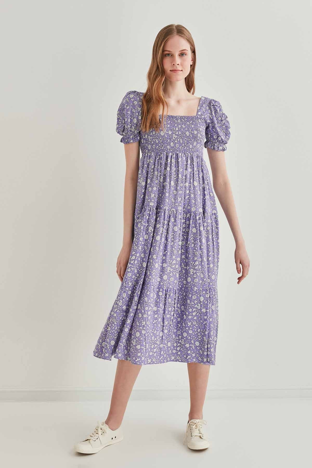 COILED LOOSE SLEEVE LONG DRESS
