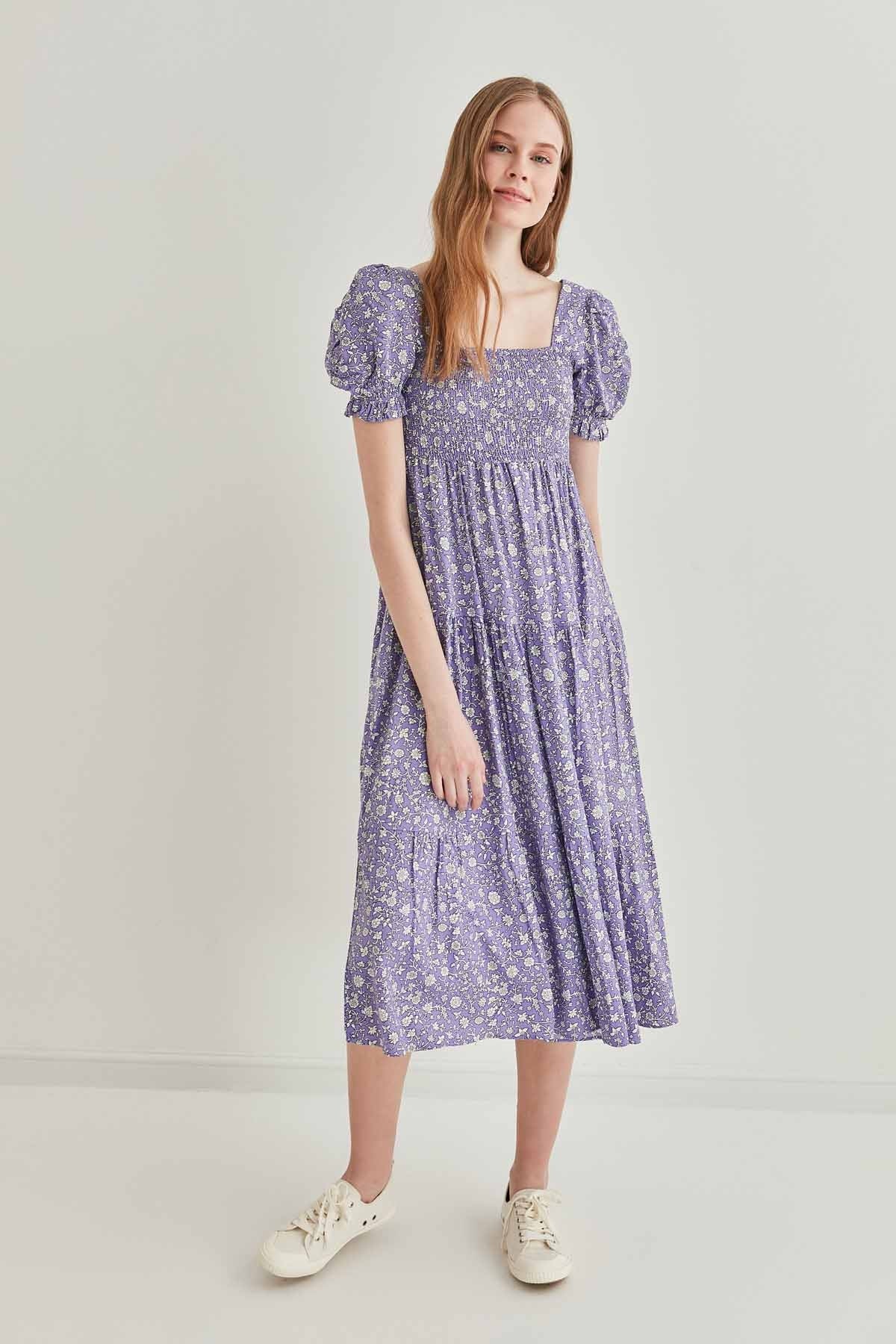COILED LOOSE SLEEVE LONG DRESS