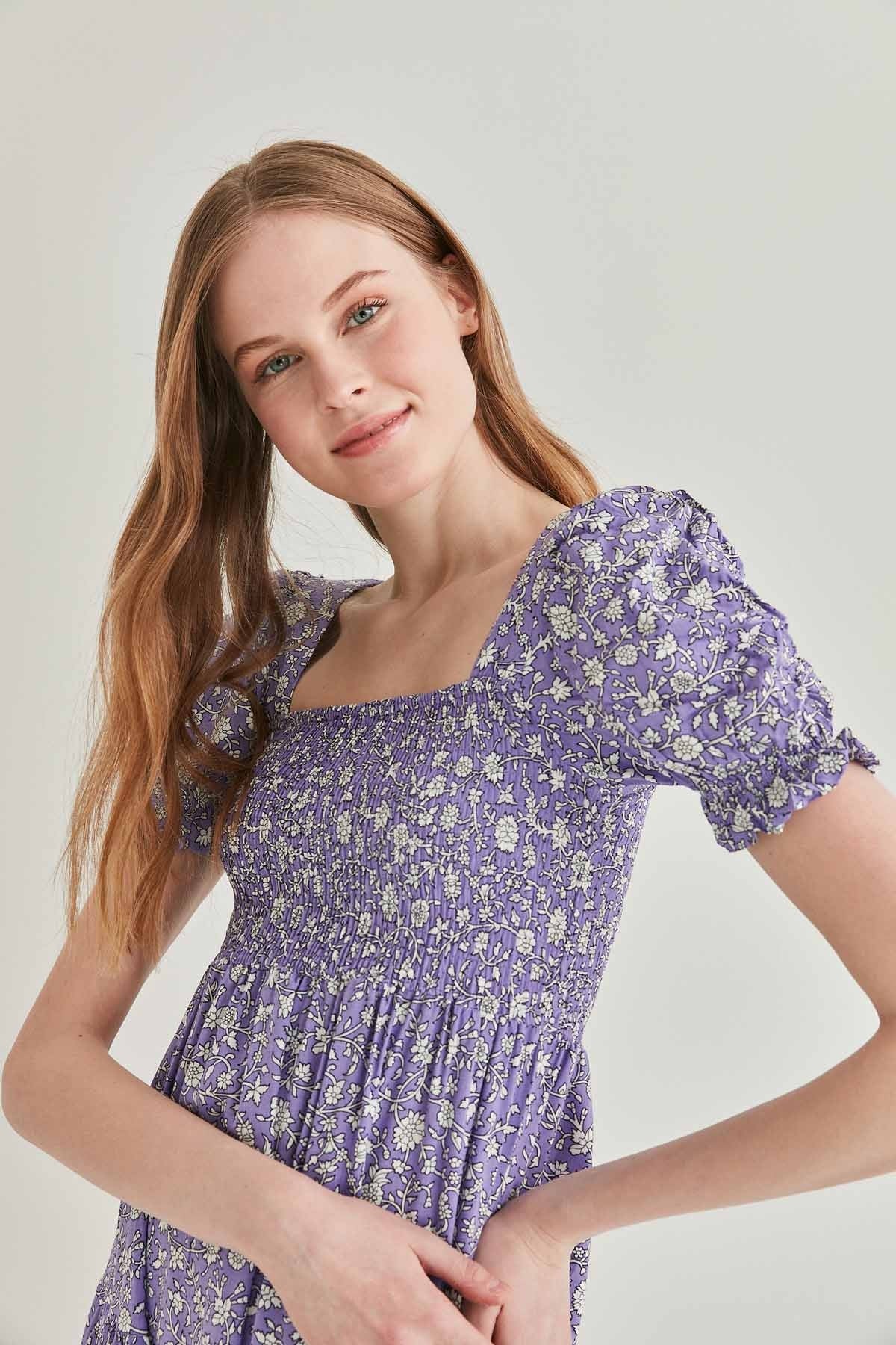 COILED LOOSE SLEEVE LONG DRESS