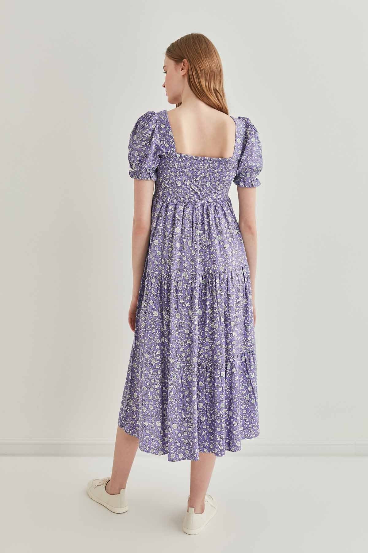 COILED LOOSE SLEEVE LONG DRESS