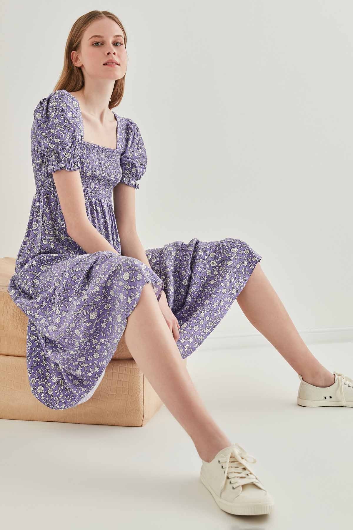 COILED LOOSE SLEEVE LONG DRESS