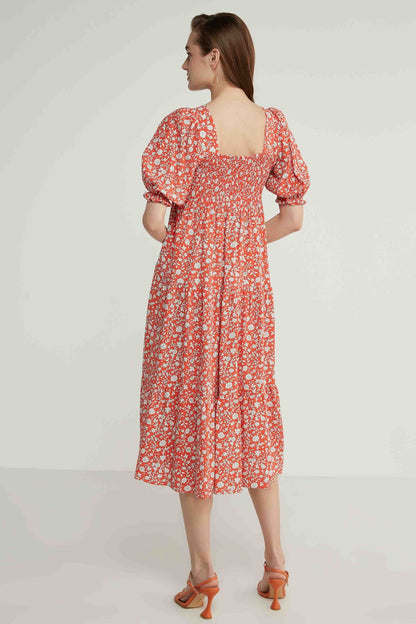 COILED LOOSE SLEEVE LONG DRESS