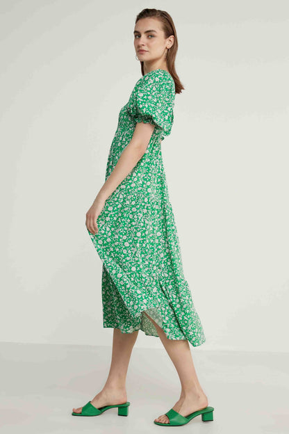 COILED LOOSE SLEEVE LONG DRESS