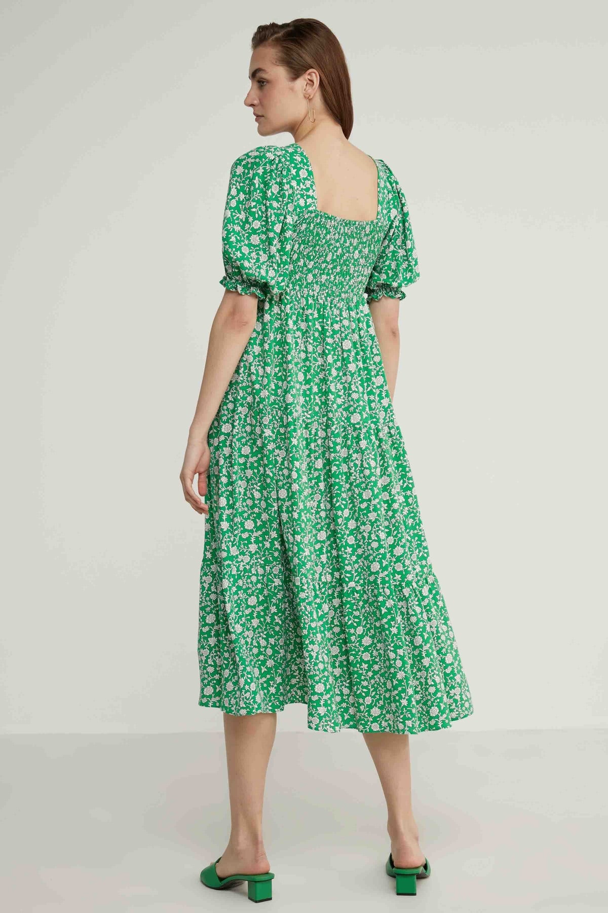 COILED LOOSE SLEEVE LONG DRESS
