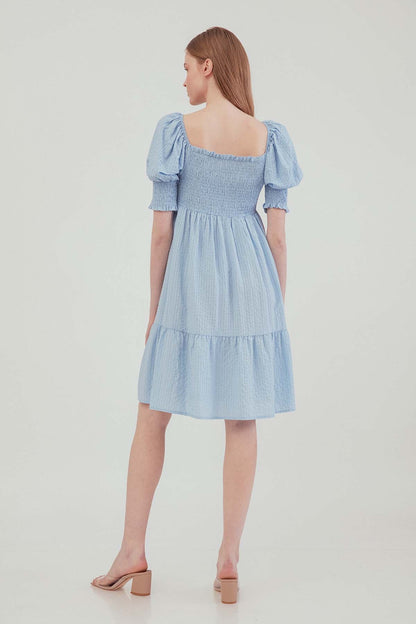 COILED SQUARE COLLAR COUNTRY DRESS