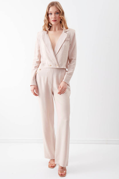 GOLD BUTTON DETAILED CROP JACKET