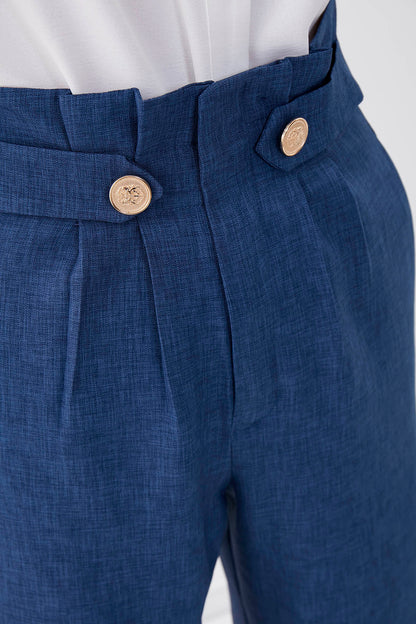 GOLD BUTTON DETAILS TROUSERS