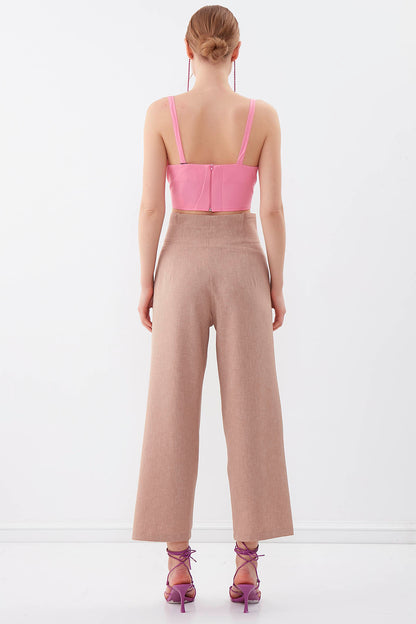 GOLD BUTTON DETAILS TROUSERS