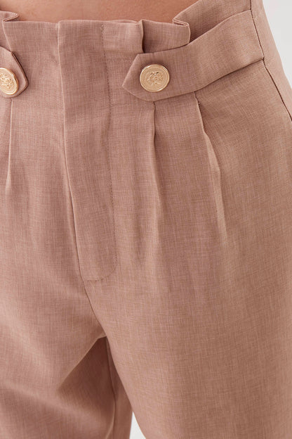 GOLD BUTTON DETAILS TROUSERS