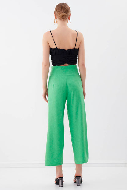 GOLD BUTTON DETAILS TROUSERS