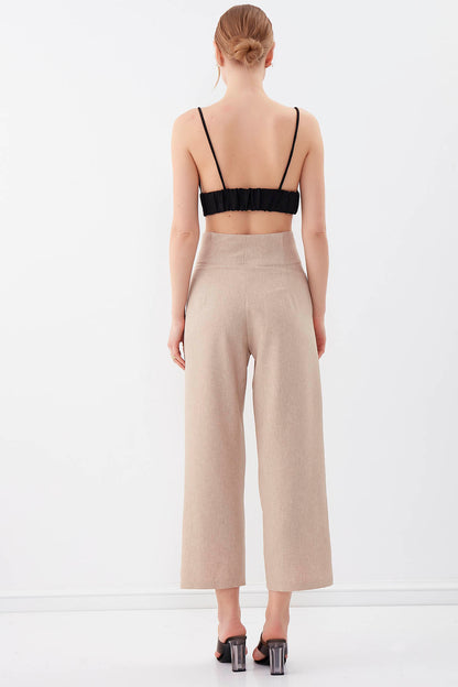 GOLD BUTTON DETAILS TROUSERS