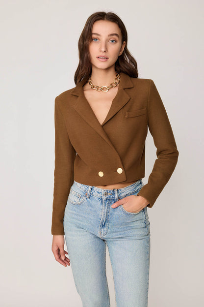 KNITTED JACKET WITH GOLD BUTTONS
