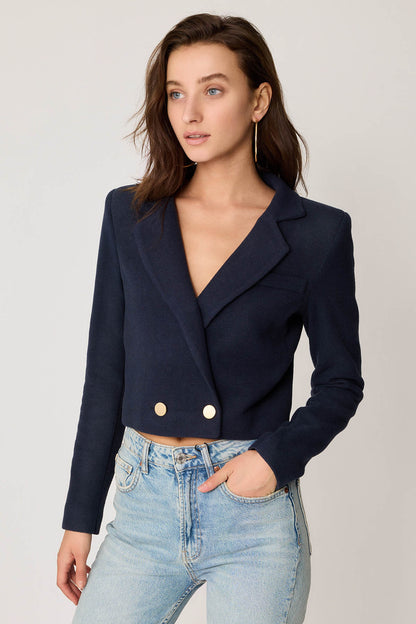 KNITTED JACKET WITH GOLD BUTTONS