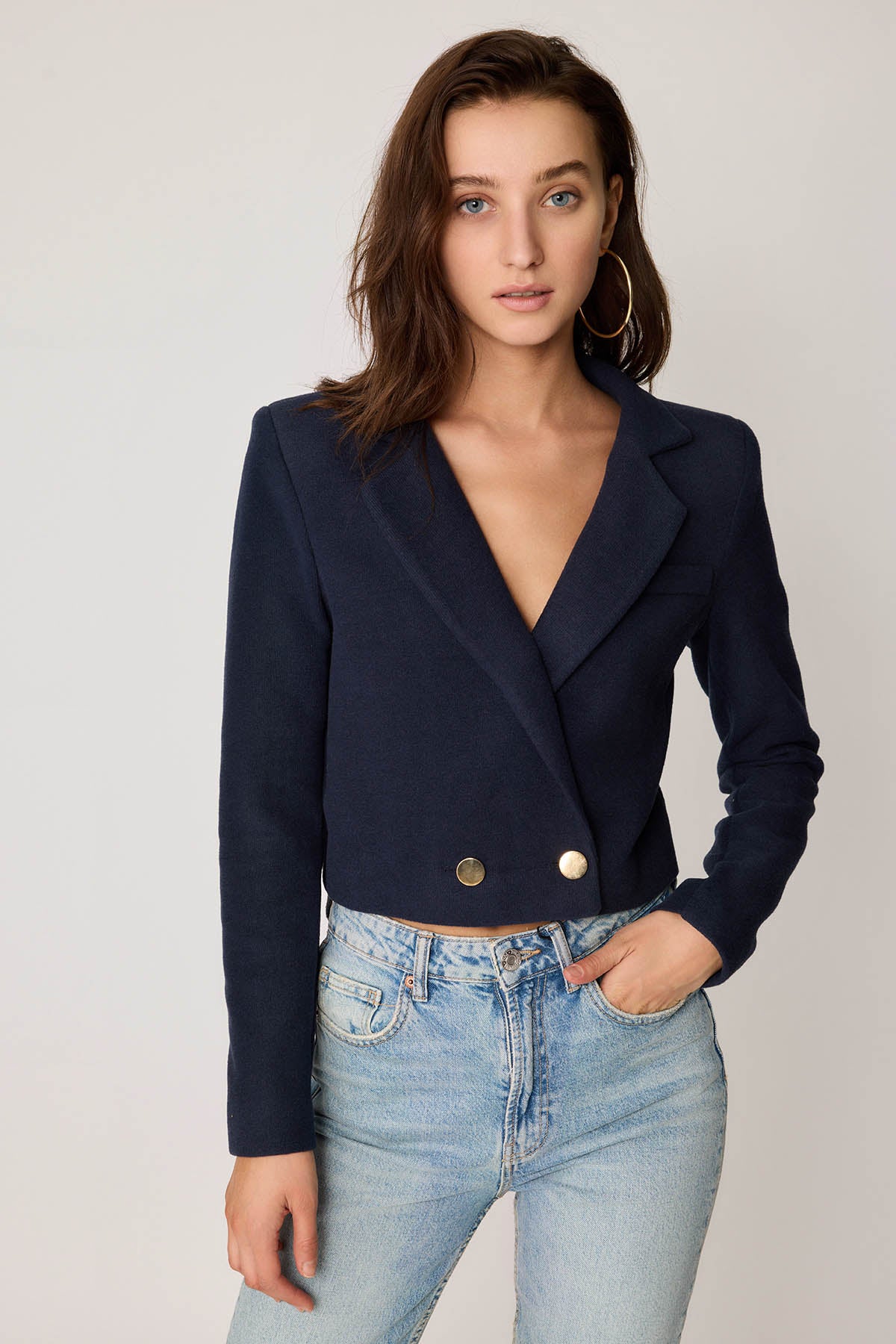 KNITTED JACKET WITH GOLD BUTTONS