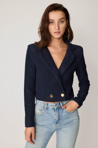 KNITTED JACKET WITH GOLD BUTTONS