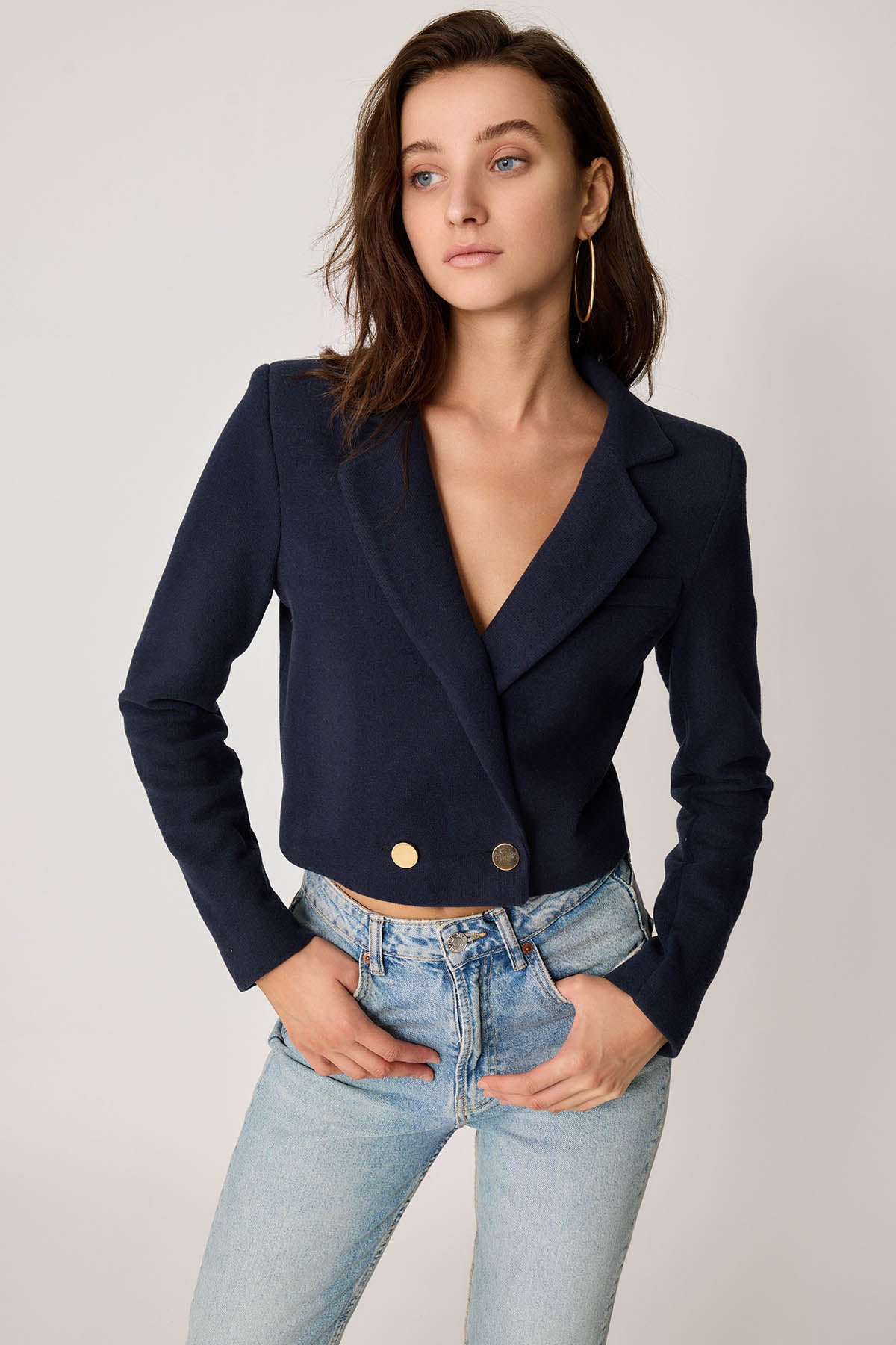 KNITTED JACKET WITH GOLD BUTTONS