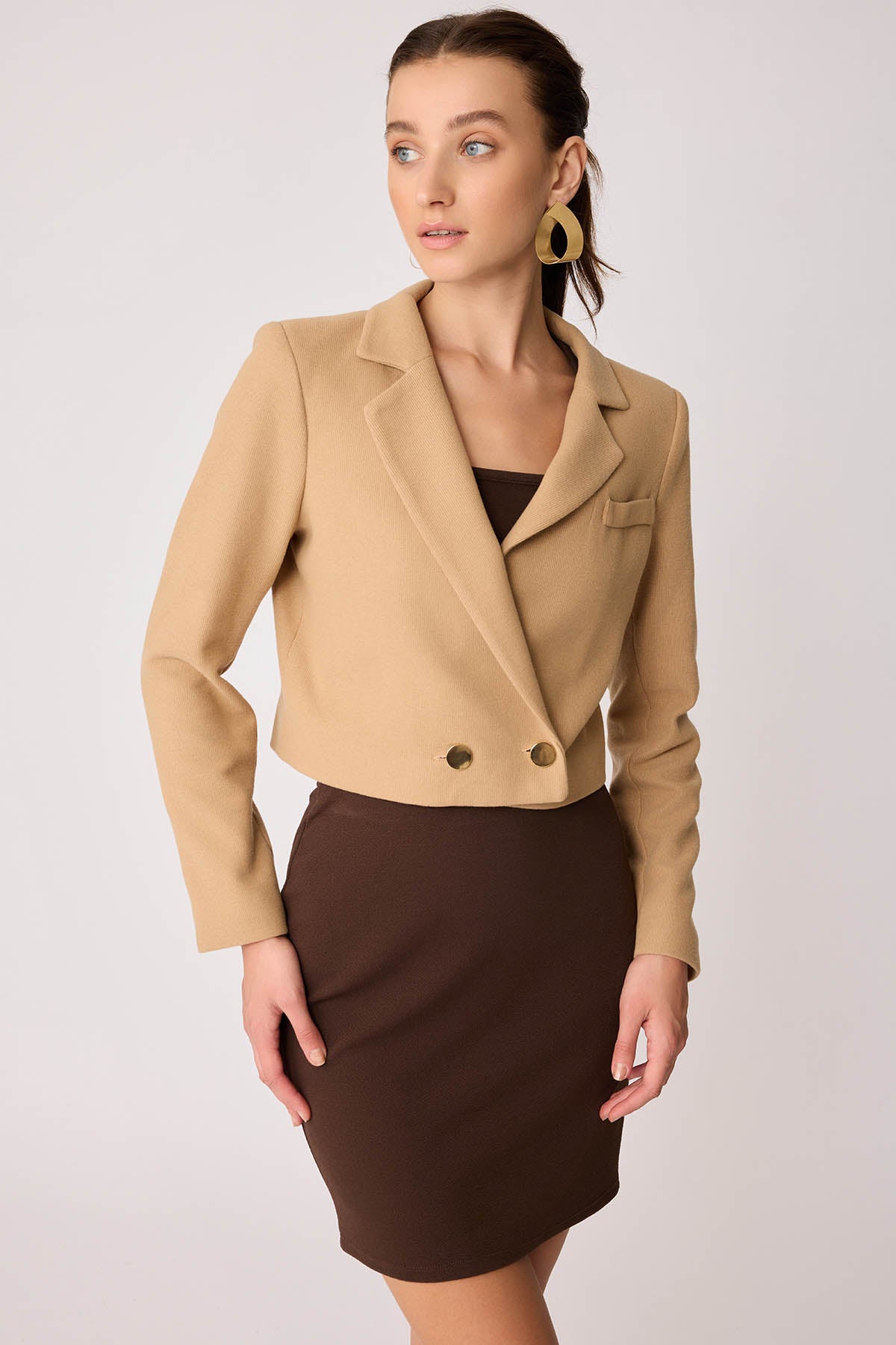 KNITTED JACKET WITH GOLD BUTTONS