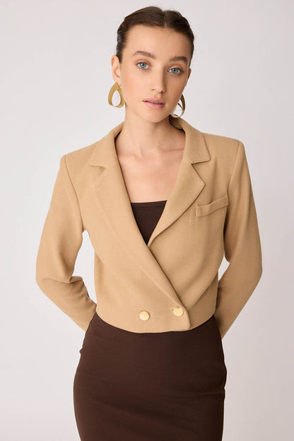 KNITTED JACKET WITH GOLD BUTTONS