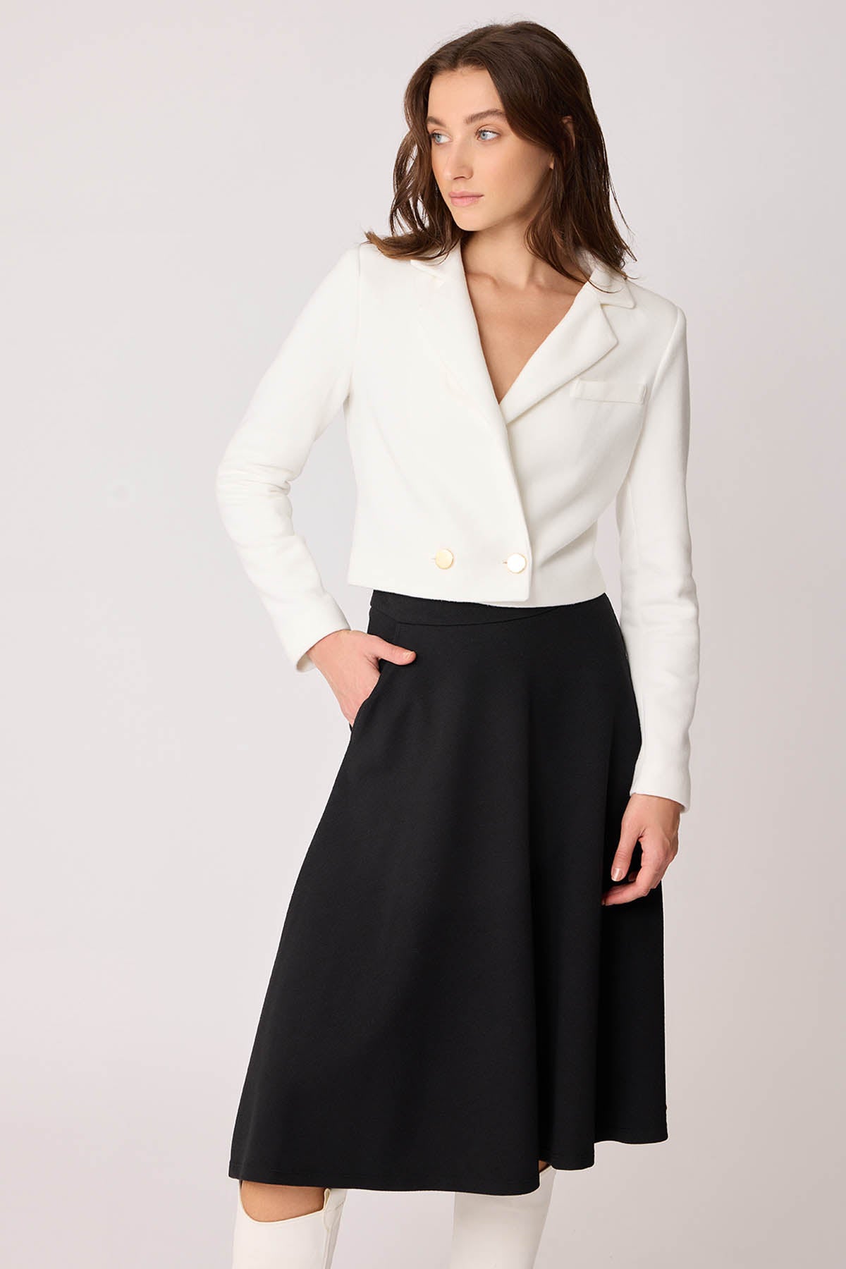 KNITTED JACKET WITH GOLD BUTTONS