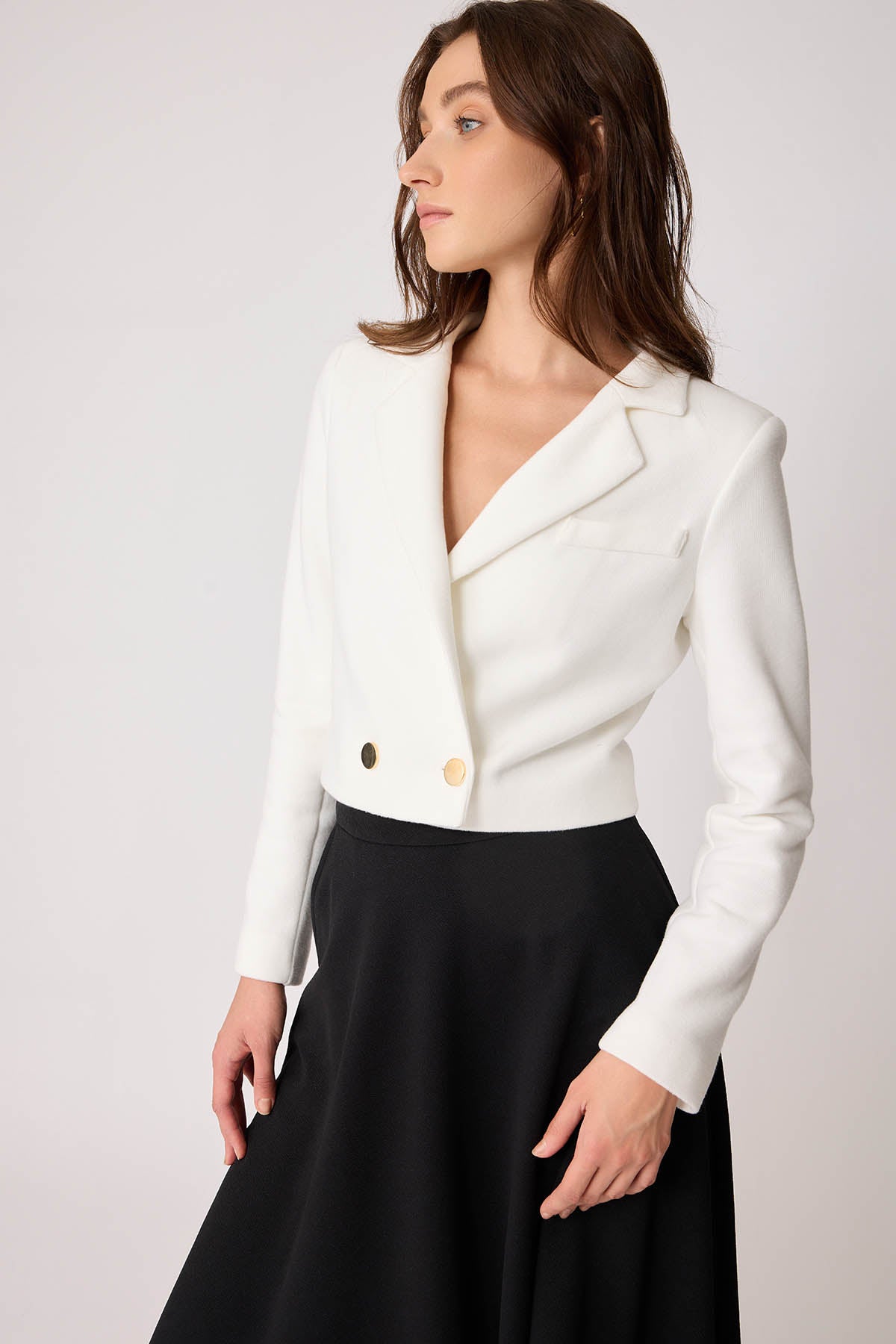 KNITTED JACKET WITH GOLD BUTTONS