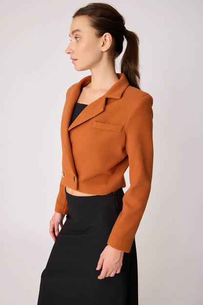 KNITTED JACKET WITH GOLD BUTTONS