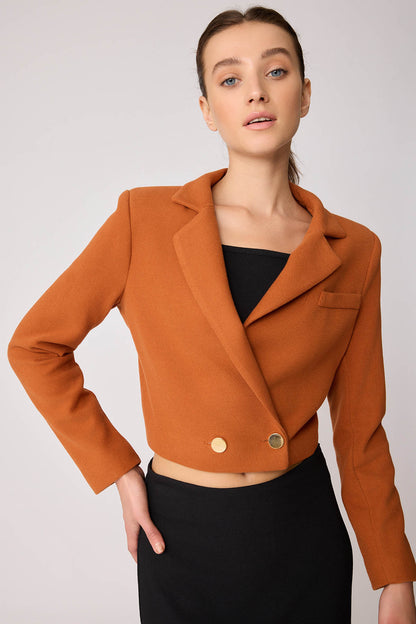 KNITTED JACKET WITH GOLD BUTTONS