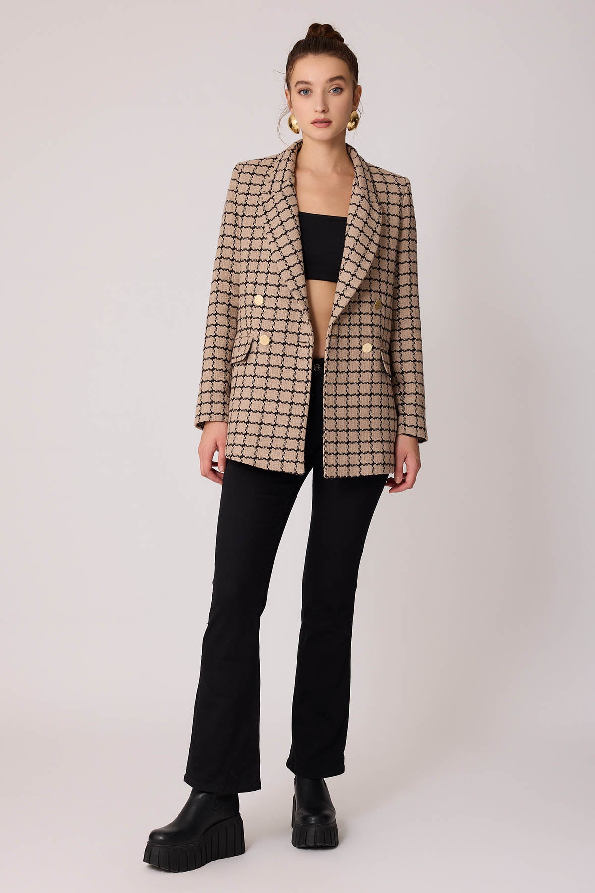 GOLD BUTTON PATTERNED JACKET